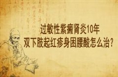 武汉中医肾病专科医院李家发教授：过敏性紫癜肾炎10年双下肢起红疹身困