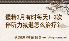 武汉市洪山区男科老中医门诊部鲁本堂：遗精3月有时每天1-3次伴听力减退怎