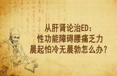 武汉男科中医门诊徐长化教授从肝肾论治ED：性功能障碍腰痛乏力晨起怕冷