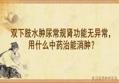 武汉有实力的老中医向贤德教授：双下肢水肿尿常规肾功能无异常，用什么