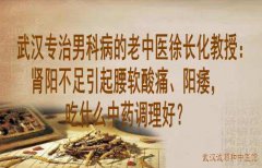 武汉专治男科病的老中医徐长化教授：肾阳不足引起腰软酸痛、阳痿，吃什