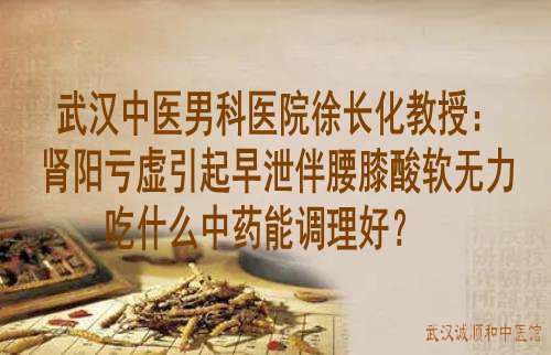 武汉中医男科医院徐长化教授：肾阳亏虚引起早泄伴腰膝酸软无力吃什么中药能调理好？