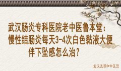武汉肠炎专科医院老中医鲁本堂：慢性结肠炎每天3-4次白色黏液大便伴下坠