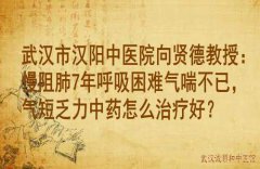 武汉市汉阳中医院向贤德教授：慢阻肺7年呼吸困难气喘不已，气短乏力中药