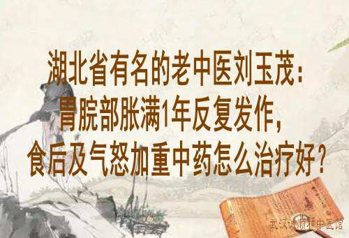 湖北省有名的老中医刘玉茂：胃脘部胀满1年反复发作，食后及气怒加重中药怎么治疗好？