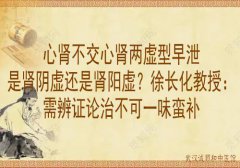 心肾不交心肾两虚型早泄是肾阴虚还是肾阳虚？徐长化教授：需辨证论治不