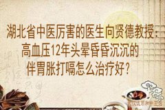 湖北省中医厉害的医生向贤德教授：高血压12年头晕昏昏沉沉的伴胃胀打嗝