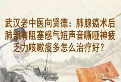 武汉老中医向贤德：肺腺癌术后肺部有阻塞感气短声音嘶哑神疲乏力咳嗽痰