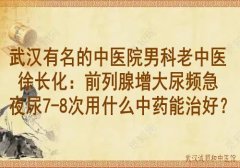 武汉有名的中医院男科老中医徐长化：前列腺增大尿频急夜尿7-8次用什么中