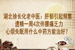 湖北徐长化老中医：肝郁引起频繁遗精一周4次伴腰痛乏力心烦失眠用什么中