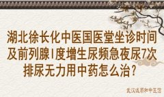 湖北徐长化中医国医堂坐诊时间及前列腺I度增生尿频急夜尿7次排尿无力用