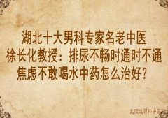 湖北十大男科专家名老中医徐长化教授：排尿不畅时通时不通焦虑不敢喝水
