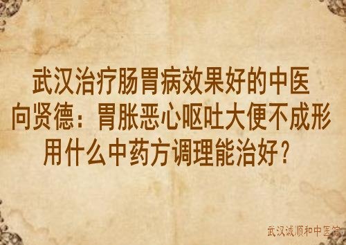 武汉治疗肠胃病效果好的中医向贤德：胃胀恶心呕吐大便不成形用什么中药方调理能治好？