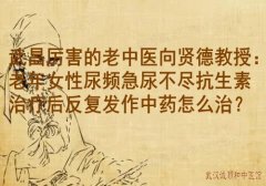 武昌厉害的老中医向贤德教授：老年女性尿频急尿不尽抗生素治疗后反复发