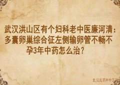 武汉洪山区有个妇科老中医廉河清：多囊卵巢综合征左侧输卵管不畅不孕