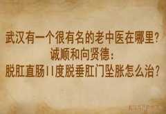 武汉有一个很有名的老中医在哪里?诚顺和向贤德：脱肛直肠II度脱垂肛门坠
