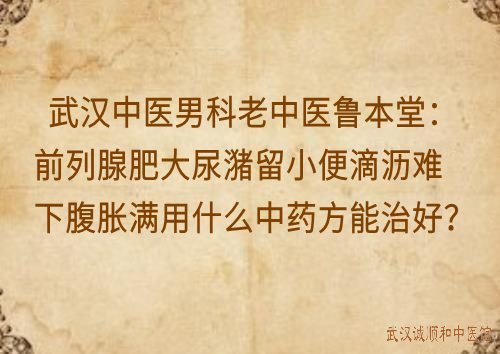 武汉中医男科老中医鲁本堂：前列腺肥大尿潴留小便滴沥难下腹胀满用什么中药方能治好？