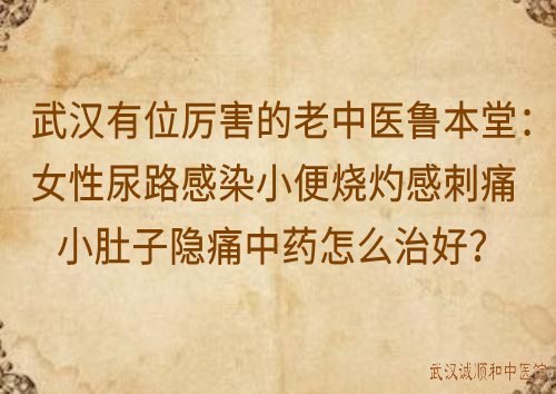 武汉有位厉害的老中医鲁本堂：女性尿路感染小便烧灼感刺痛小肚子隐痛中药怎么治好？