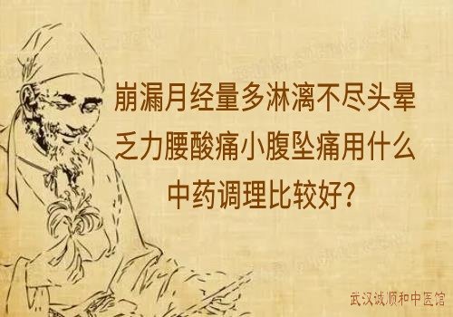 崩漏月经量多淋漓不尽头晕乏力腰酸痛小腹坠痛用什么中药调理比较好？