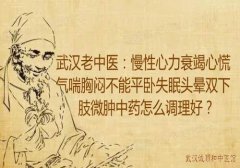 武汉老中医：慢性心力衰竭心慌气喘胸闷不能平卧失眠头晕双下肢微肿中药