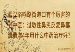 武汉珞喻路街道口有个厉害的老中医：过敏性鼻炎反复鼻塞流清涕4年用什么