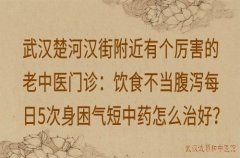 武汉楚河汉街附近有个厉害的老中医门诊：饮食不当腹泻每日5次身困气短中