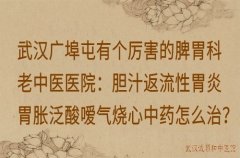 武汉广埠屯有个厉害的脾胃科老中医医院：胆汁返流性胃炎胃胀泛酸嗳气烧