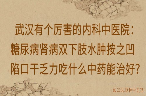 武汉有个厉害的内科中医院：糖尿病肾病双下肢水肿按之凹陷口干乏力吃什么中药能治好？