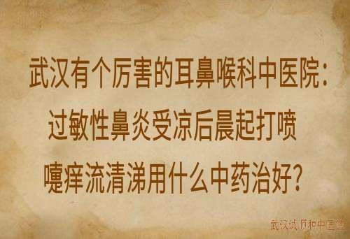 武汉有个厉害的耳鼻喉科中医院：过敏性鼻炎受凉后晨起打喷嚏痒流清涕用什么中药治好？