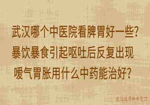 武汉哪个中医院看脾胃好一些？暴饮暴食引起呕吐后反复出现嗳气胃胀用什么中药能治好？