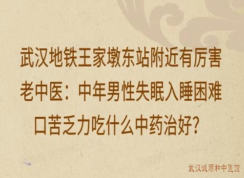 武汉地铁王家墩东站附近有厉害老中医：中年男性失眠入睡困难口苦乏力吃什么中药治好？