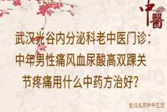 武汉光谷内分泌科老中医门诊：中年男性痛风血尿酸高双踝关节疼痛用什么