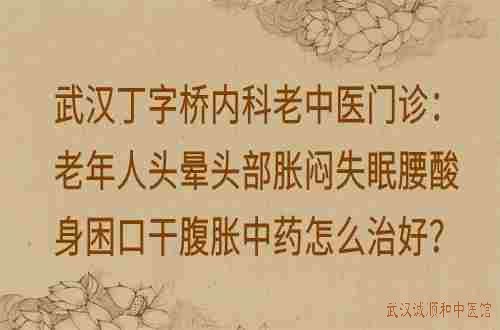 武汉丁字桥内科老中医门诊：老年人头晕头部胀闷失眠腰酸身困口干腹胀中药怎么治好？