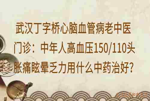 武汉丁字桥心脑血管病老中医门诊：中年人高血压150-110头胀痛眩晕乏力用什么中药治好？