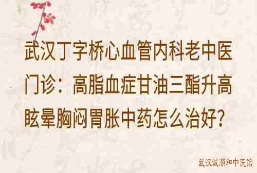 武汉丁字桥心血管内科老中医门诊：高脂血症甘油三酯升高眩晕胸闷胃胀中药怎么治好？