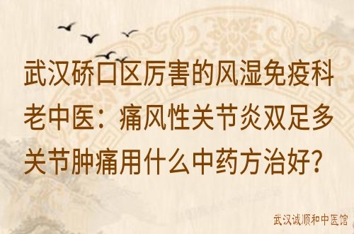 武汉硚口区厉害的风湿免疫科老中医：痛风性关节炎双足多关节肿痛用什么中药方治好？