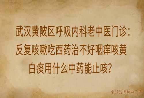 武汉黄陂区呼吸内科老中医门诊：反复咳嗽吃西药治不好咽痒咳黄白痰用什么中药能止咳？