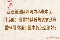 武汉新洲区呼吸内科老中医门诊部：感冒持续低热恶寒颈肩酸软肌肉痛头晕