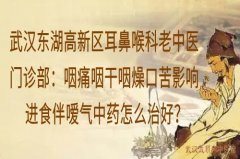 武汉东湖高新区耳鼻喉科老中医门诊部：咽痛咽干咽燥口苦影响进食伴嗳气